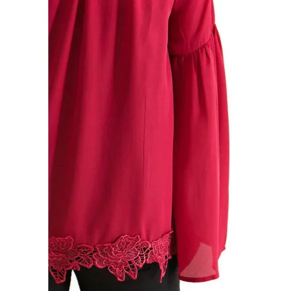 Entro Lace, Bell & Tassel Tunic Burgundy - Picture 5 of 5